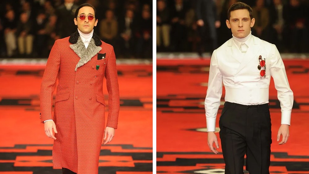 prada villains runway, actors, adrien brody, emille hirsch, collection, Prada Men's RTW Fall 2012, fashion show runway
