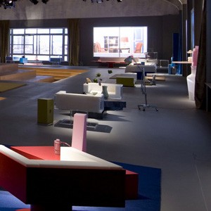 Prada's catwalk was set up to resemble “the perfect house.”