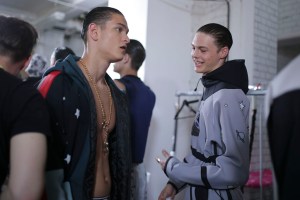 Backstage at Bobby Abley Men's Spring 2016