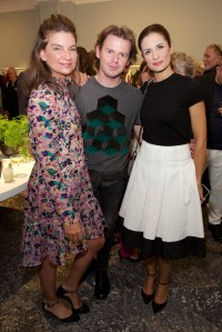 Natalie Massenet, Christopher Kane and Livia Firth at Erdem Cocktail Party