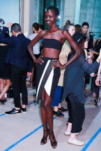 Backstage at J. Mendel RTW Spring 2016