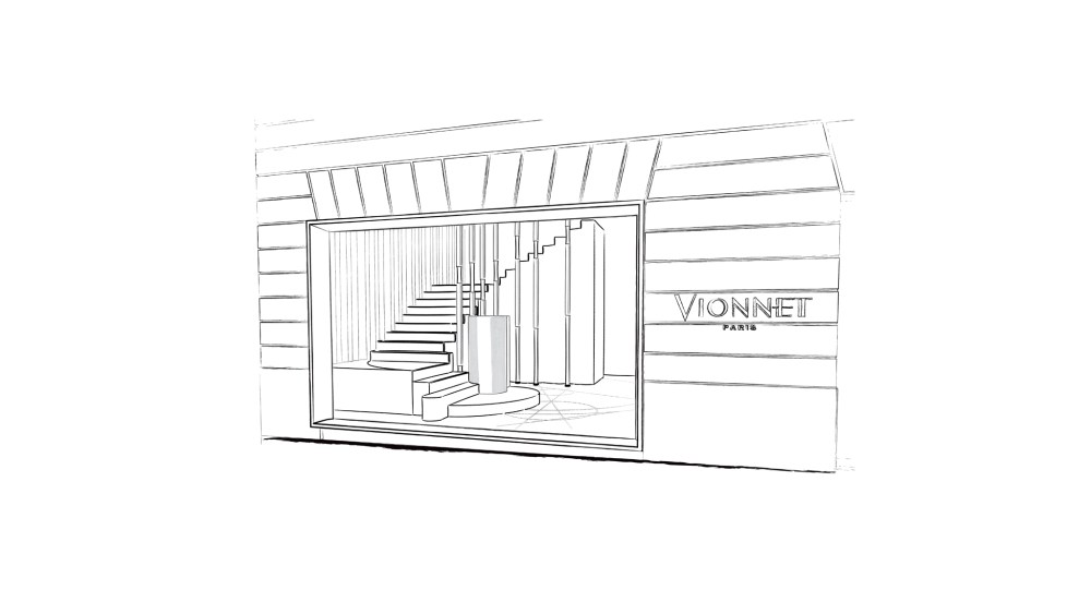 A sketch of Vionnet's first Paris boutique.