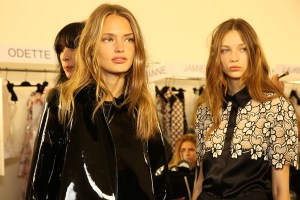 Backstage at Emanuel Ungaro Spring 2016