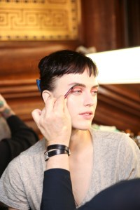 Backstage at Lanvin spring 2016