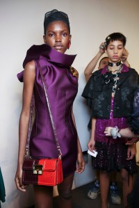 Backstage at Lanvin spring 2016
