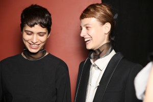 Backstage at Lanvin spring 2016