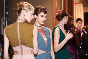Backstage at Lanvin spring 2016
