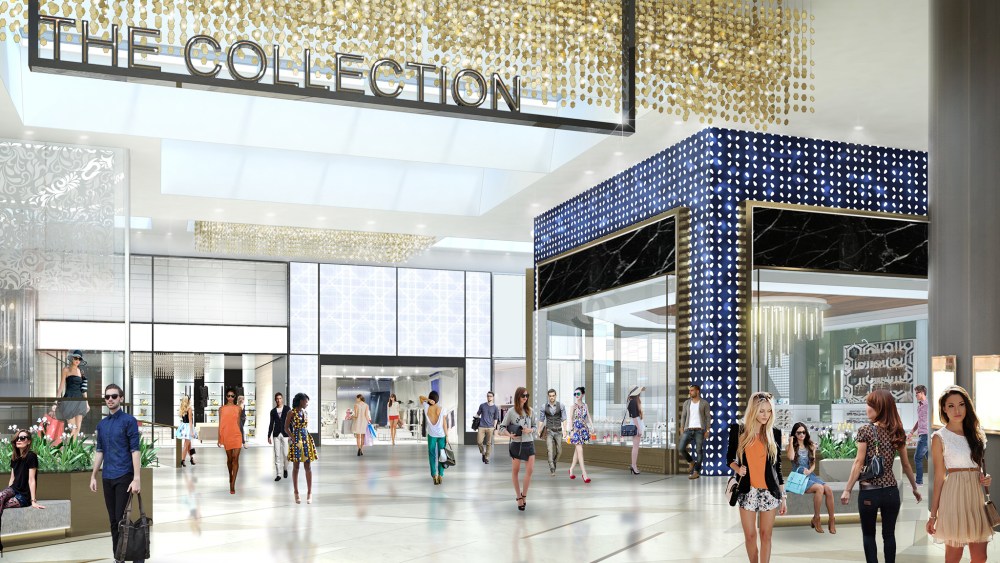 A rendering of the redesigned shops at Riverside Square.