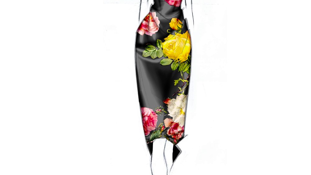 sketch Vivienne Westwood Vive La Cocotte dress