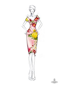 sketch Vivienne Westwood Vive La Cocotte dress