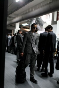 Backstage at Emporio Armani Men's Fall 2016