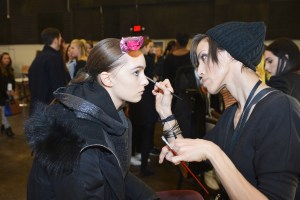 Backstage at J. Mendel RTW Fall 2016