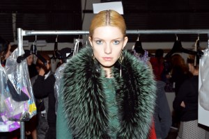 Backstage at J. Mendel RTW Fall 2016