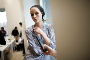 Backstage at Jil Sander Fall 2016