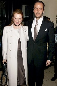 Actress Julianne Moore and designer Tom Ford attend the Charles Finch Post BAFTA party at San Lorenzo on February 22nd, 2003 in London. Charles Finch, BAFTA: The Night Before