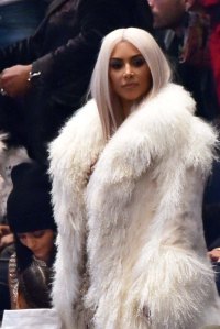 Kim Kardashian front row at Yeezy RTW Fall 2016