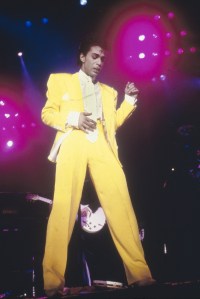 Prince performing at the Wembley Arena, London, 1986.