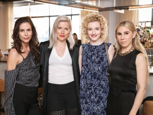 Cristina Ehrlich, Sara Larson, Julia Garner and Zosia Mamet at the GREY Jason Wu launch dinner