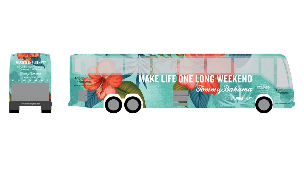 The Tommy Bahama wrap on the Hamptons Jitney.
