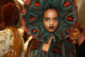 Backstage at Jean Paul Gaultier Couture Fall 2016