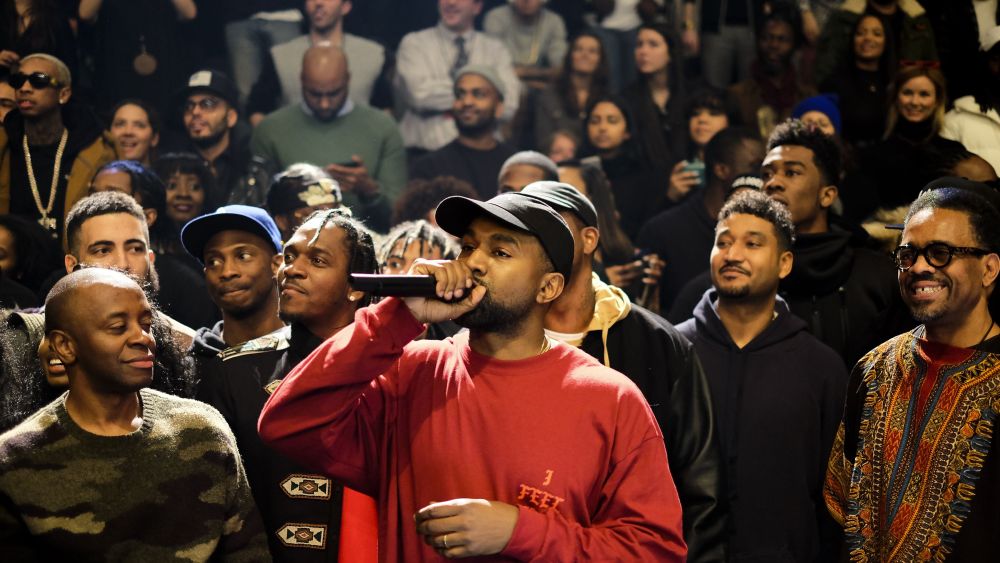 Kanye West at Yeezy Season 3, in February