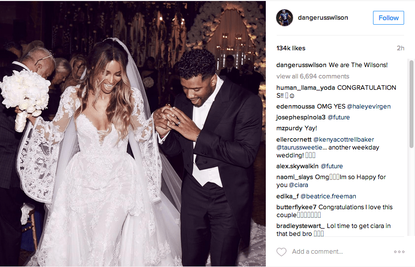 Russell Wilson and Ciara Wedding