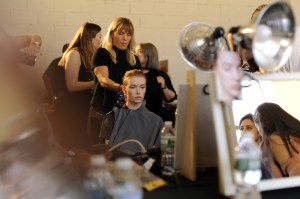 Backstage at Boss RTW Spring 2017