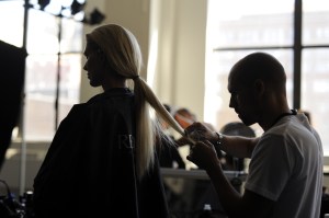 Backstage at Boss RTW Spring 2017