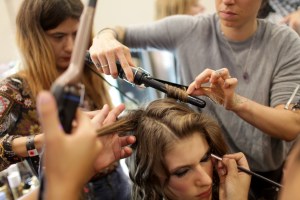 Backstage at Julien Macdonald RTW Spring 2017