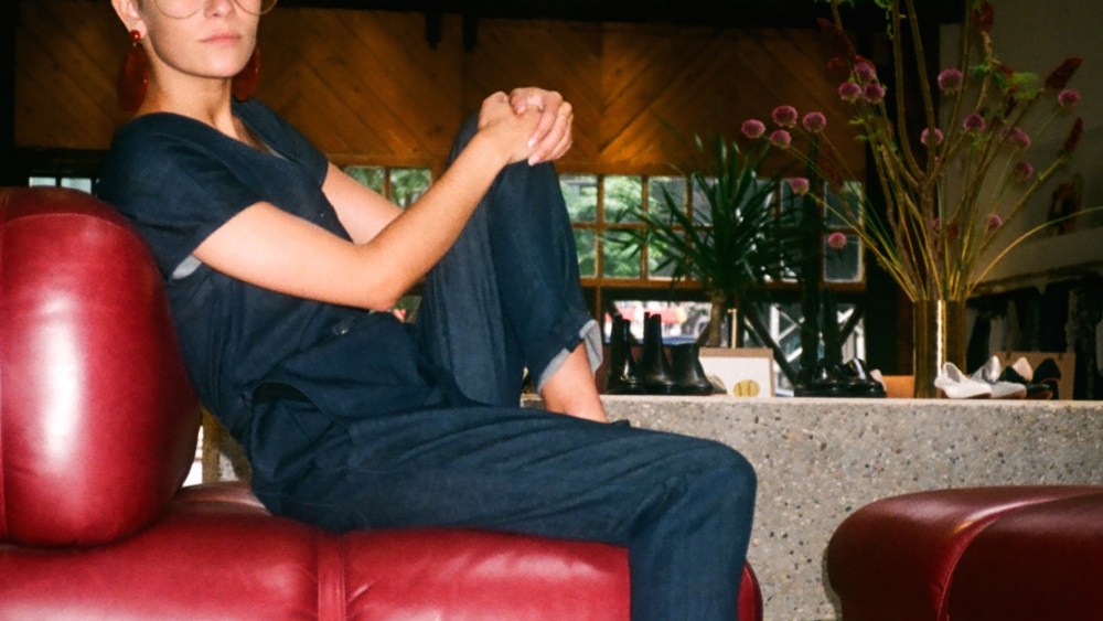 Miranda Levitt models the trend in the Rachel Comey campaign.