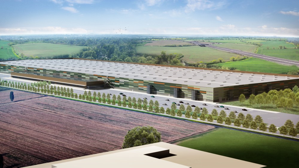 A rendering of Amazon new logistic center in Italy
