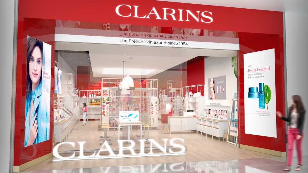 A rendering of the Clarins store.