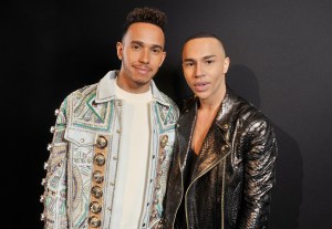 Lewis Hamilton and Olivier Rousteing