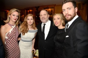 Charlotte Carroll, Amy Adams, Harvey Weinstein Sam Taylor-Johnson and Aaron Taylor-Johnson 2017 Pre-BAFTA Cocktail Party