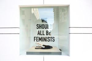 Chiuri's anthem displayed in a window.