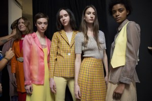 Backstage at Maryam Nassir Zadeh RTW Fall 2017