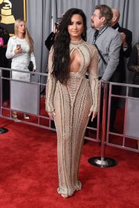 Demi Lovato in Julien Macdonald Grammy Awards Fashion 2017