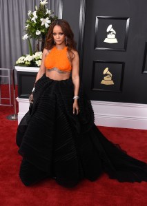 Rihanna in Armani Privé Grammy Awards Fashion 2017