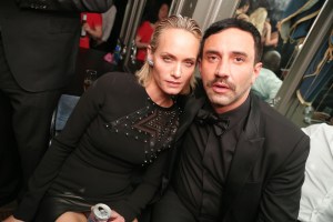 Amber Valletta and Riccardo Tisci at the MET Gala celebrating the opening of Manus x Machina: Fashion in an Age of Technology