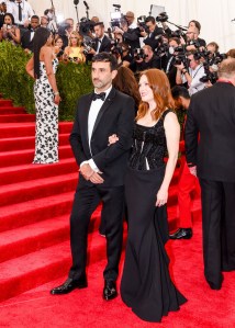 Riccardo Tisci and Julianne Moore at the MET Gala celebrating the opening of China: Through the Looking Glass
