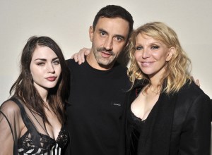 Frances Bean Cobain, Riccardo Tisci and Courtney Love backstage at the Givenchy Spring 2017 show