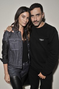 Lily Aldridge and Riccardo Tisci backstage at the Givenchy Spring 2017 show