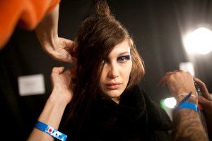 Backstage at Versus Versace RTW Fall 2017