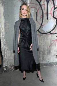Grace Van Patten in the front row at the Alexander Wang show, February 2017.