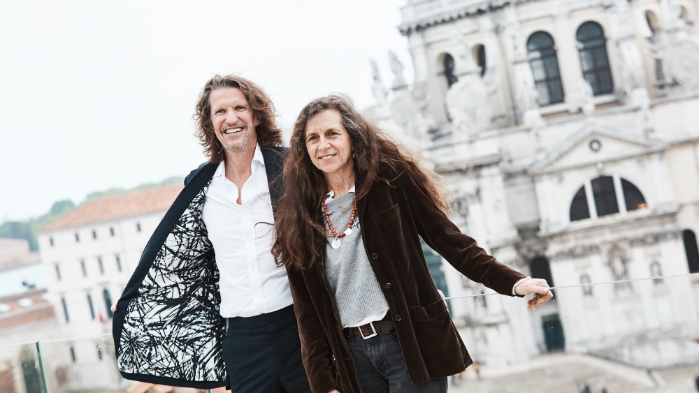 Huntsman's Pierre Lagrange and artist Beatrice Caracciolo in Venice.