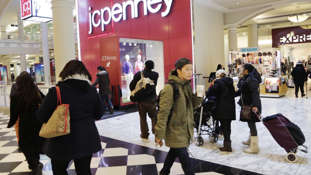 Shoppers visit a J.C. Penney store in New York. The Texas-based retailer reports financial resultsEarns JC Penney, New York, USA