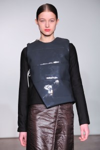 A model on the runway at J.W. Anderson's fall 2012 show.