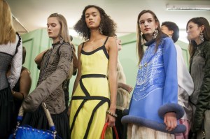 Backstage at J.W.Anderson spring 2017 show