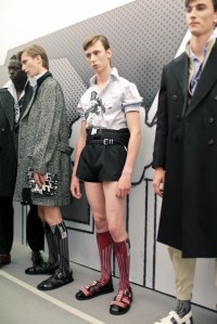Backstage at Prada Men's Spring 2018