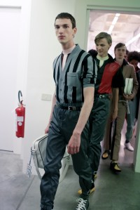 Backstage at Prada Men's Spring 2018